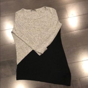 Grey Black Color Block Long sleeve w/ diagonal hem